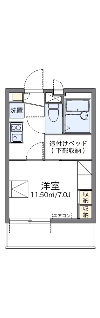 レオパレスリモーネⅢ 105号室 間取り