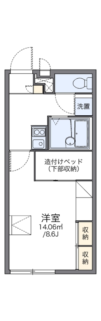 レオパレスボヌール 109号室 間取り