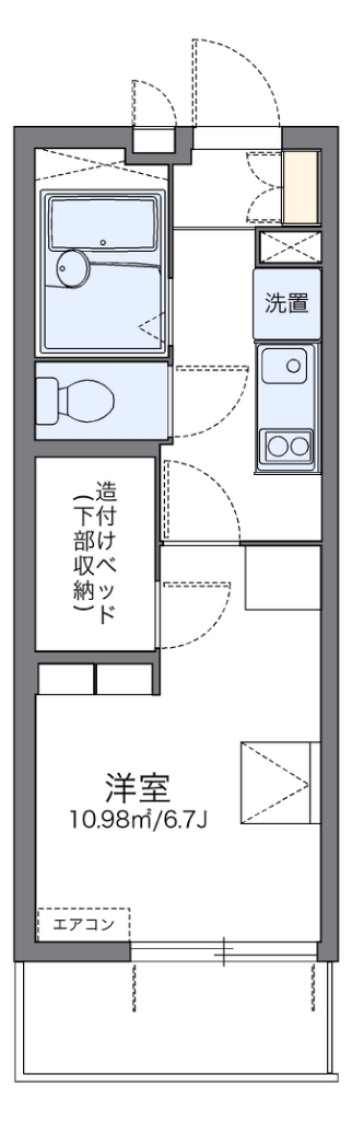 レオパレスユニティ 204号室 間取り