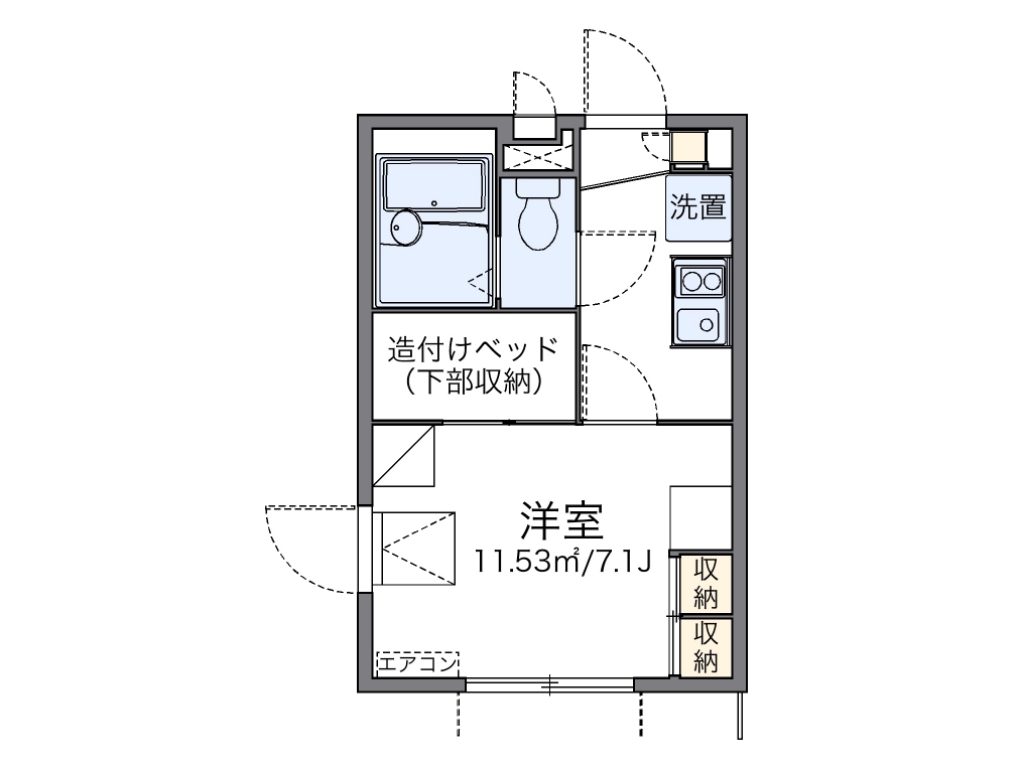 レオパレスエリジェ 105号室 間取り