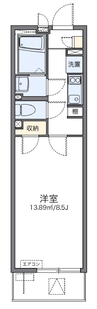 レオネクストヴィヴレ 102号室 間取り