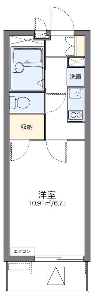 レオパレスひすい 203号室 間取り