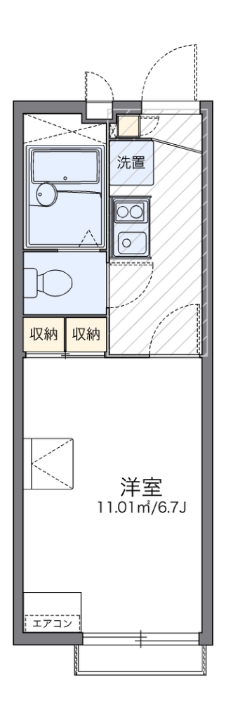 レオパレスクレスト 202号室 間取り