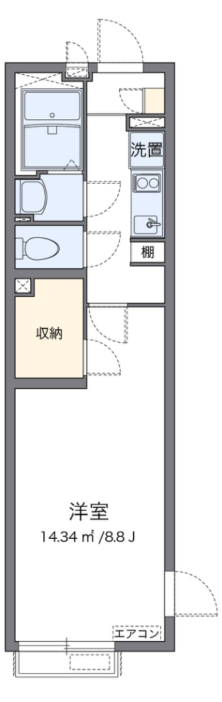 クレイノＴ　ヴィルヌーブ 205号室 間取り