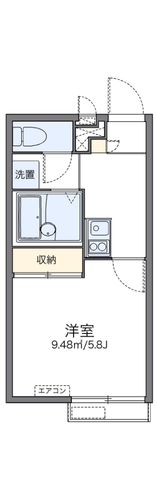 レオパレスルミエール馬場 201号室 間取り