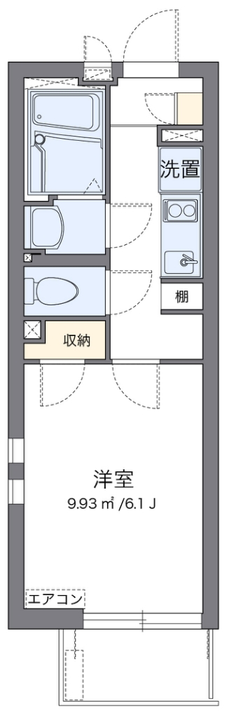 クレイノグレイス 101号室 間取り