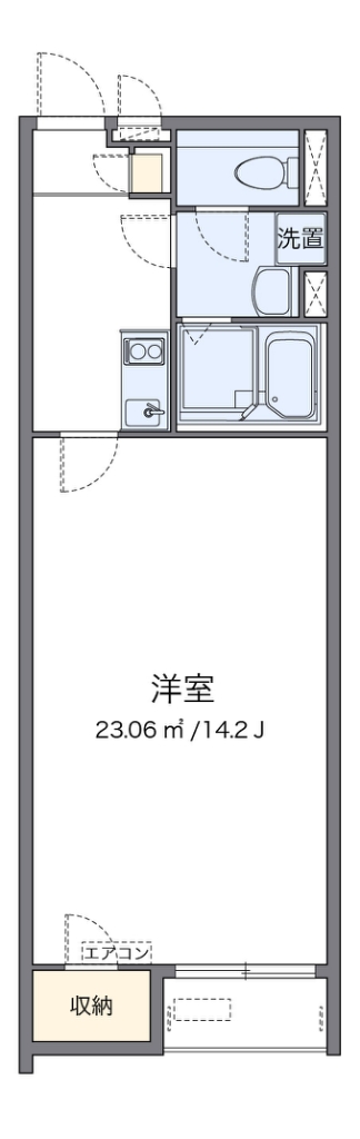 クレイノ石橋 204号室 間取り