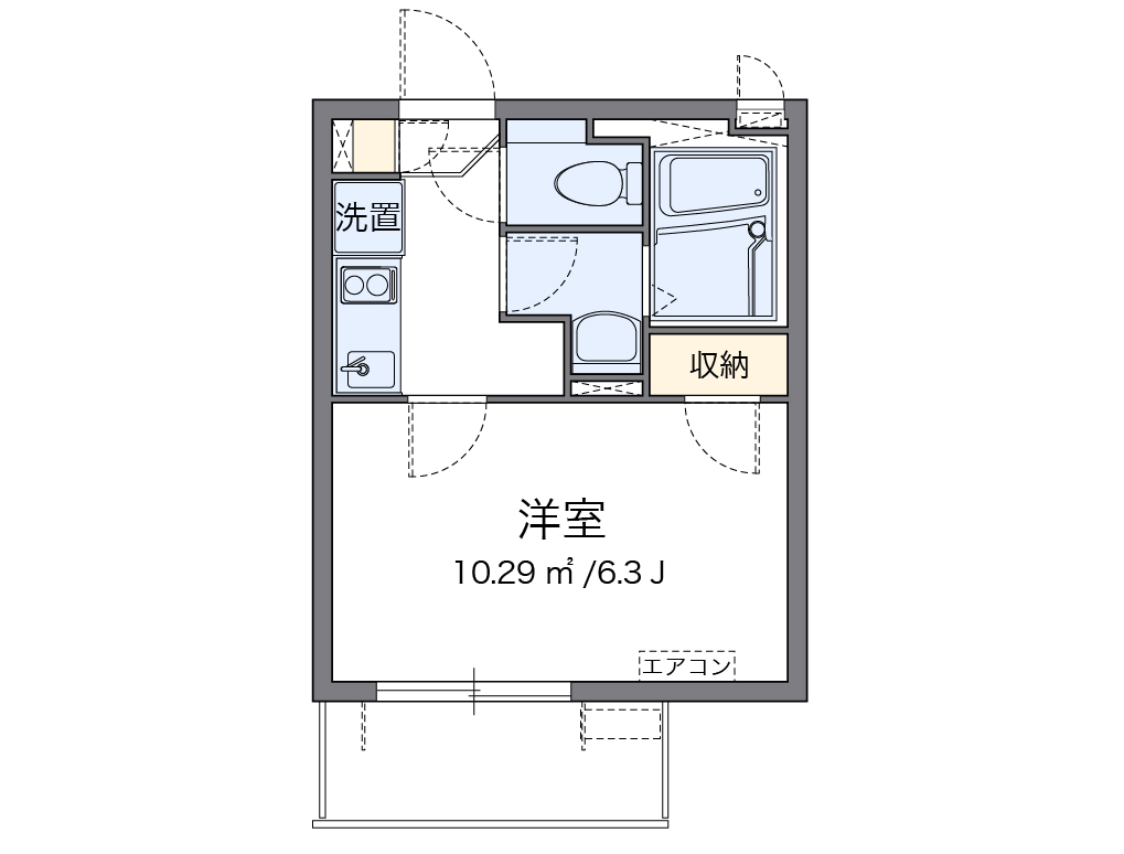 クレイノゆうり 402号室 間取り