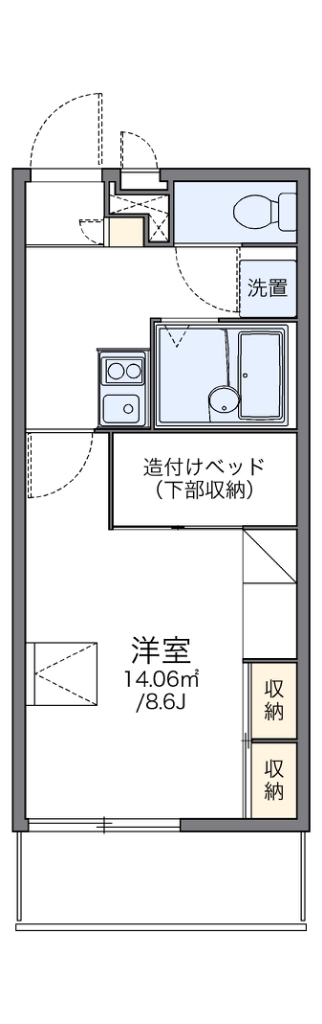 レオパレスＹＵＴＡＫＡ 308号室 間取り