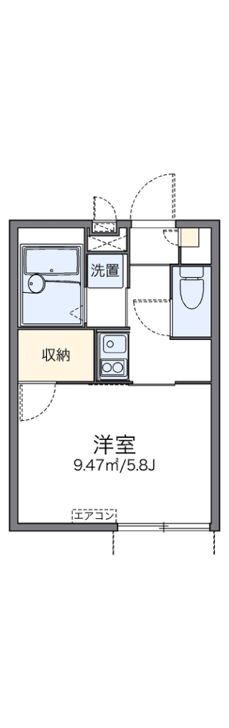 レオパレスヴィラ　ゼルコバ 104号室 間取り
