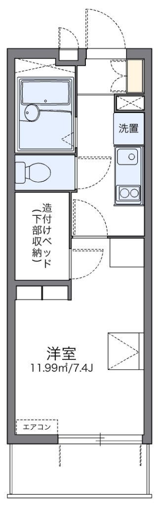 レオパレスモンジュイ 304号室 間取り