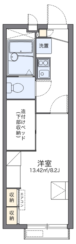 レオパレス砂漠のバラ 104号室 間取り