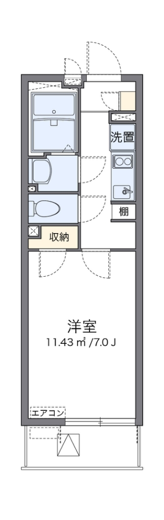 クレイノＭＩＹＡＢＩ 208号室 間取り
