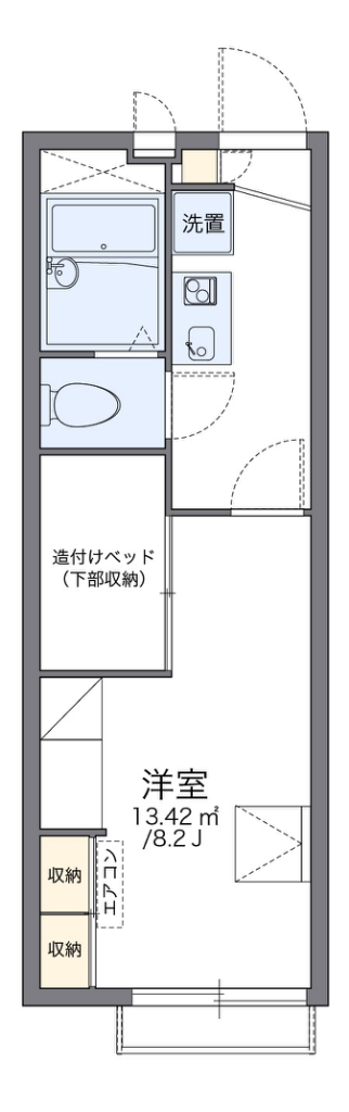 レオパレスアメジスト諏訪野 205号室 間取り