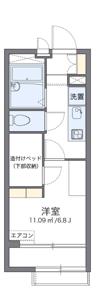 レオパレスブランデール島根 203号室 間取り