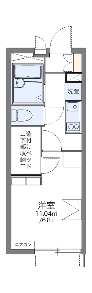 レオパレスサンフラワーＡ 101号室 間取り