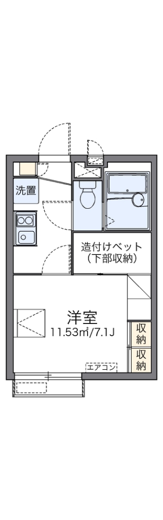 レオパレスフラワーガーデン町屋 201号室 間取り
