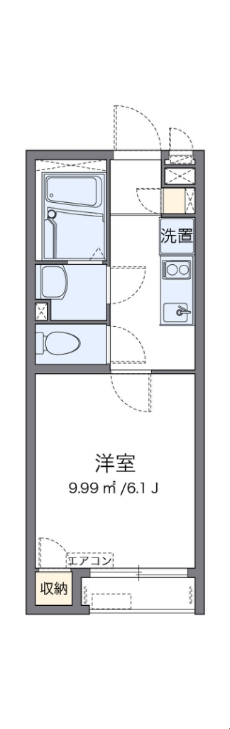 クレイノＩＩＤＡ 202号室 間取り