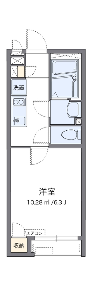 クレイノオカムラハイツ６ 203号室 間取り