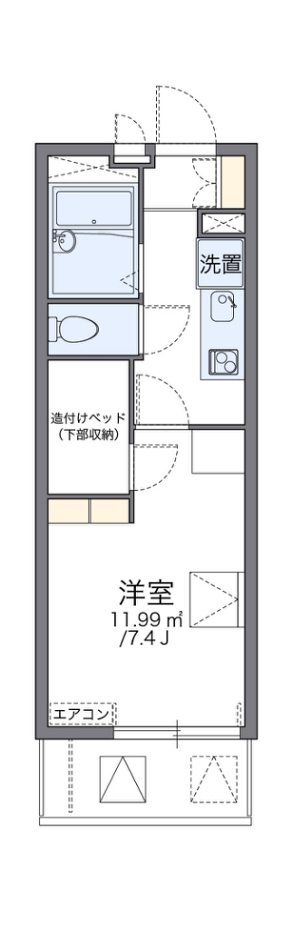レオパレスボナール　Ｋ　Ｙ 206号室 間取り