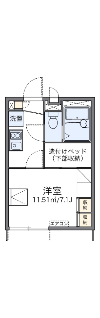 レオパレス飛田給ハイム 102号室 間取り