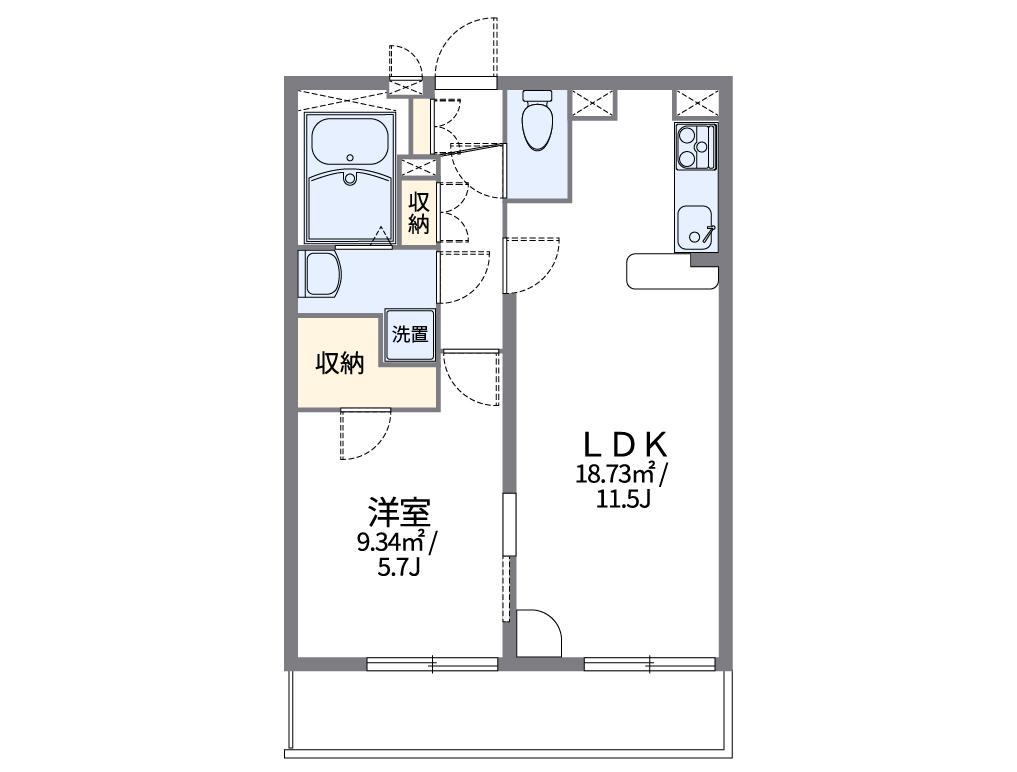 レオパレスＳⅢ 304号室 間取り