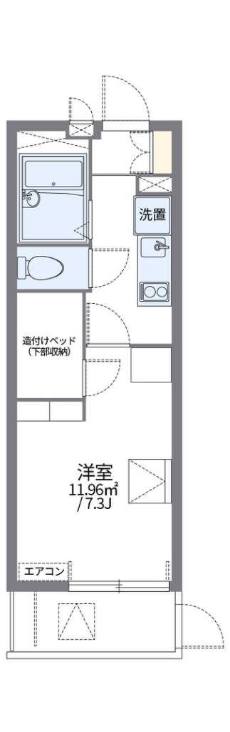 レオパレスＣＨＩＥ森崎Ⅰ 101号室 間取り