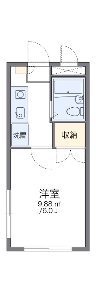 レオパレス新宿 107号室 間取り