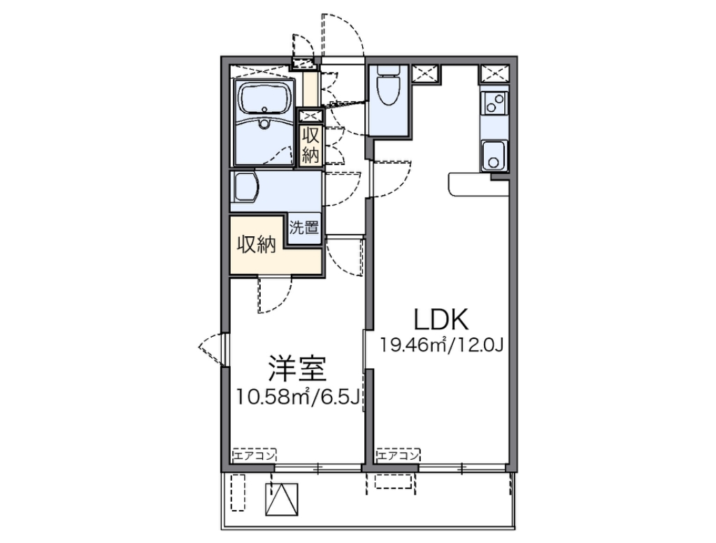 レオネクストコンフォート本木 304号室 間取り