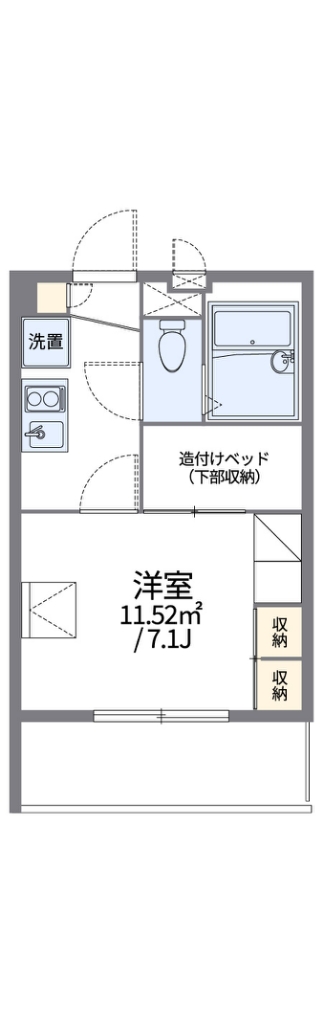 レオパレスルミエール０７ 101号室 間取り