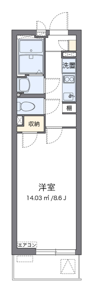 クレイノＭＩＩＷＡ 101号室 間取り