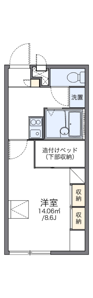 レオパレスジゴジ１ 107号室 間取り