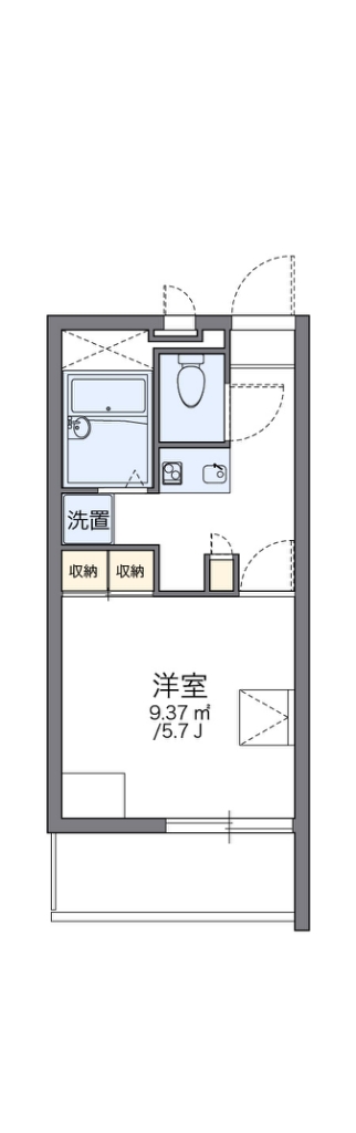 レオパレスウエストリバーⅡ 109号室 間取り