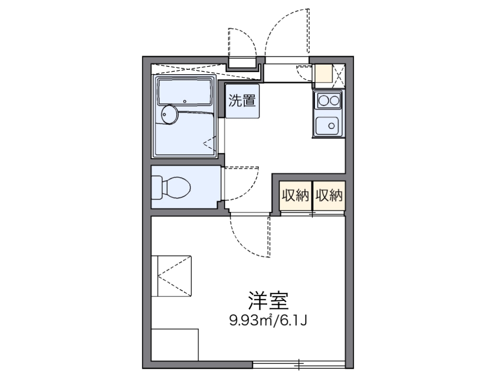レオパレスアイリス 203号室 間取り