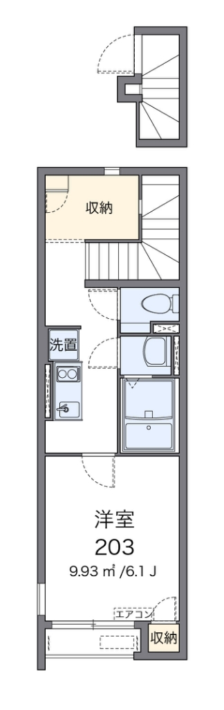クレイノめぐみ 203号室 間取り