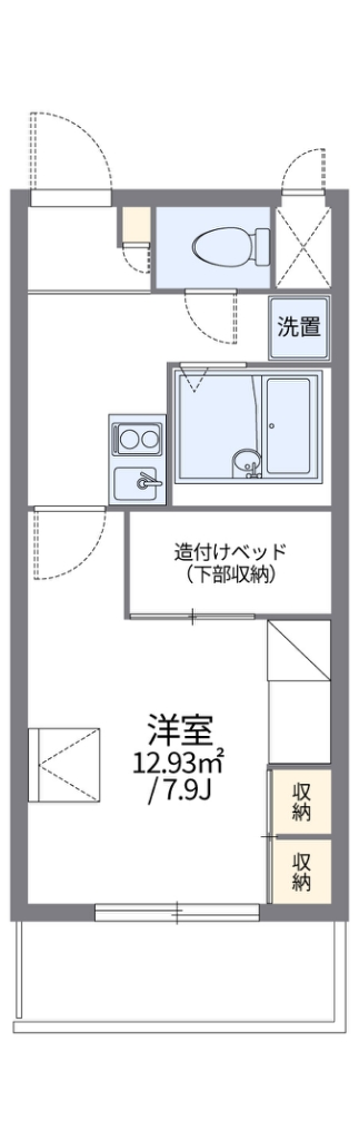 レオパレスパルコートＡ 301号室 間取り