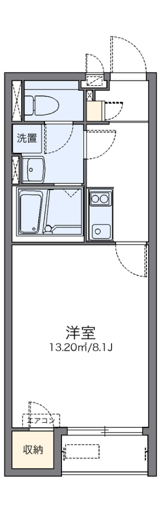レオネクストアビタシオンα 202号室 間取り