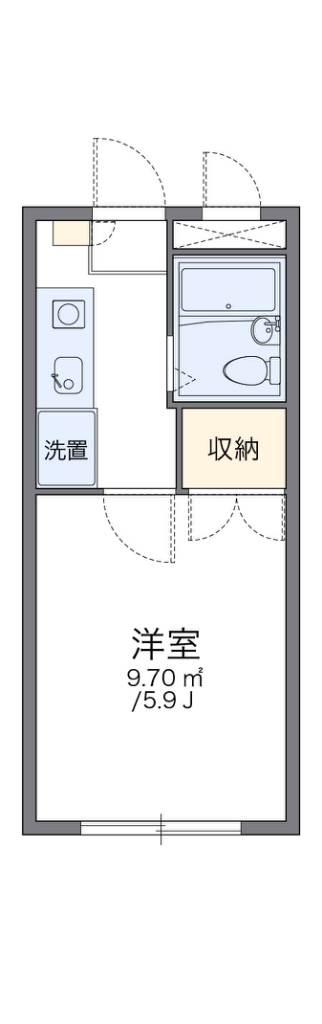 レオパレス新宿 103号室 間取り