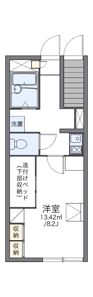 レオパレスリバーサイド上砂 105号室 間取り