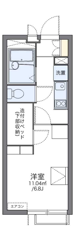 レオパレスグリーン中台 202号室 間取り