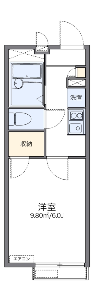 レオパレスサンフォレスト嵐 202号室 間取り