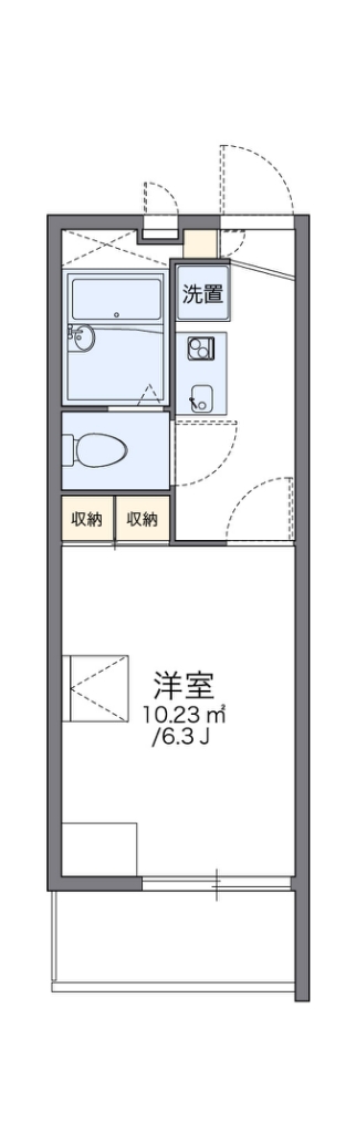 レオパレスなかやま 201号室 間取り