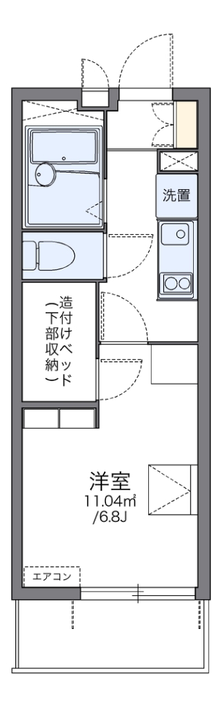 レオパレス廉 201号室 間取り