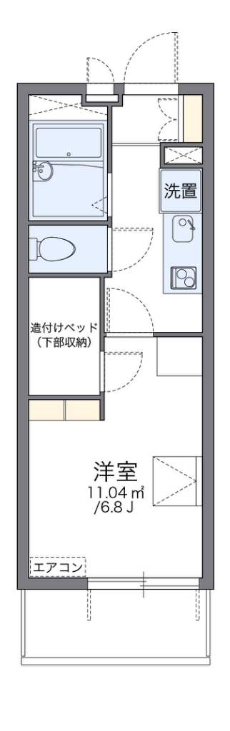 レオパレスボヌール 304号室 間取り