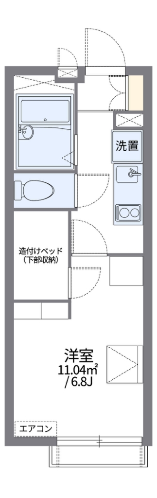レオパレスＨＡＲＵＳＨＩ 202号室 間取り