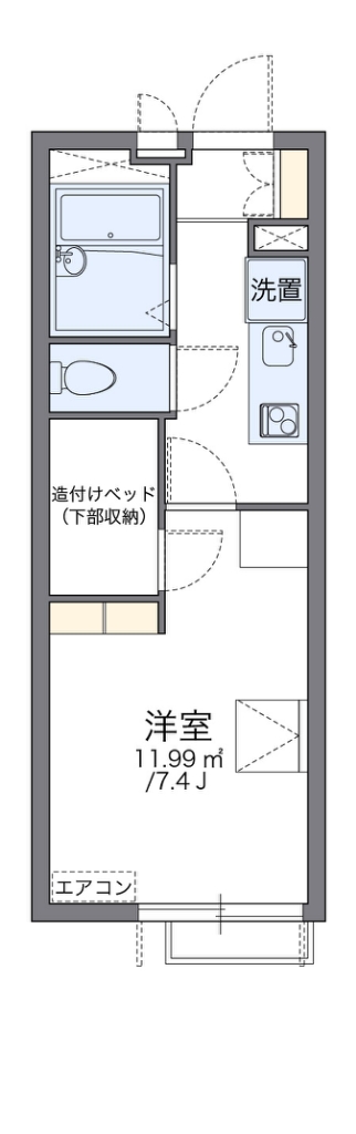 レオパレスウッドタウン 102号室 間取り