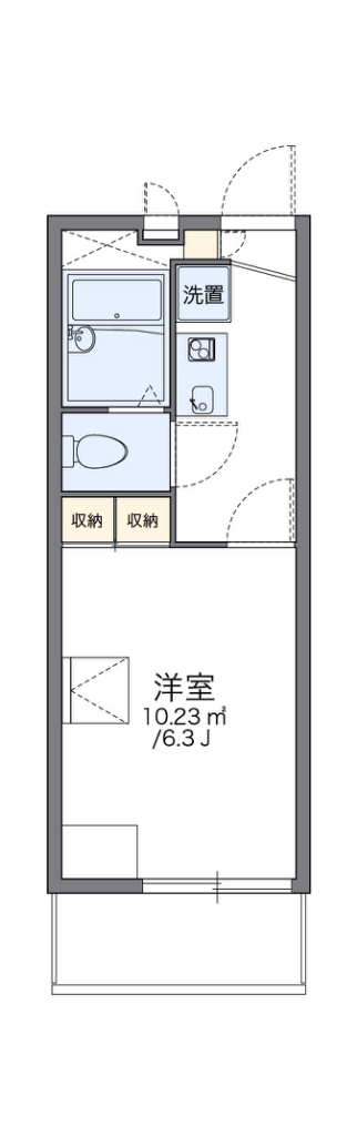 レオパレスなかやま 308号室 間取り