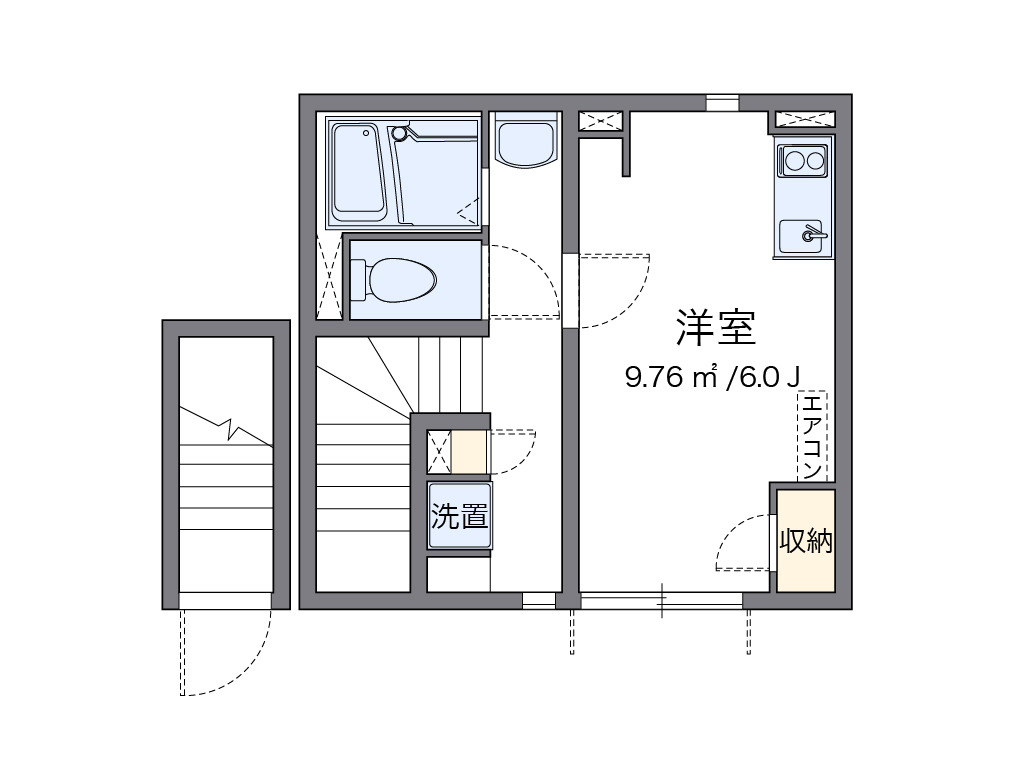 クレイノＡＳＡＢＡ 201号室 間取り