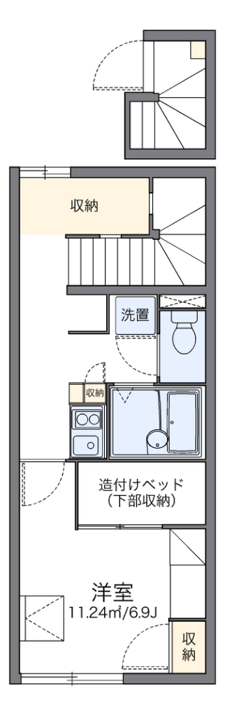 レオパレスフルール 204号室 間取り