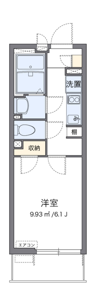 クレイノ春日 107号室 間取り